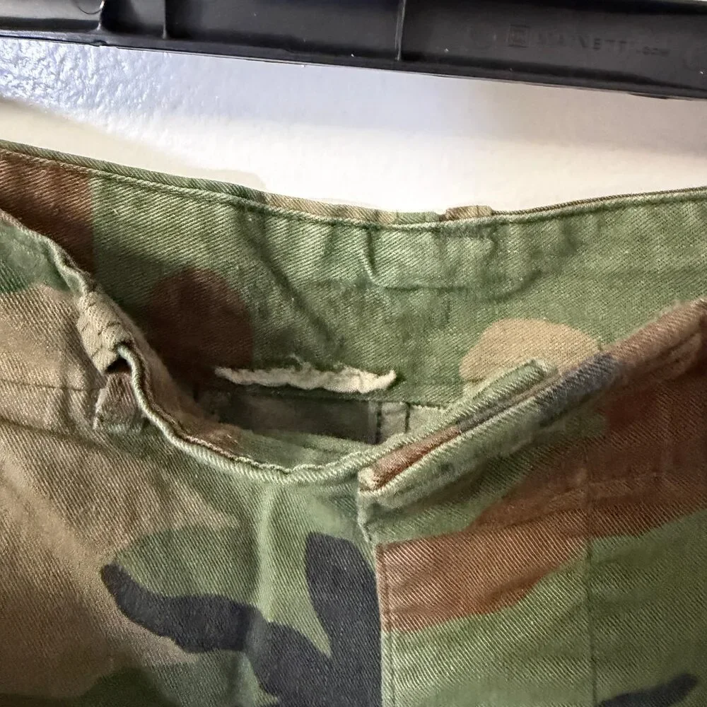 Men’s Woodland Camo Cargo Pants Military Army Utility Tactical Pants Medium
